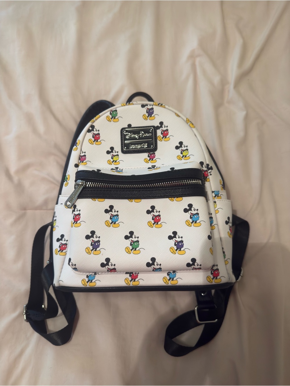 Loungefly White Mickey Mouse Multi-Color Mini Backpack